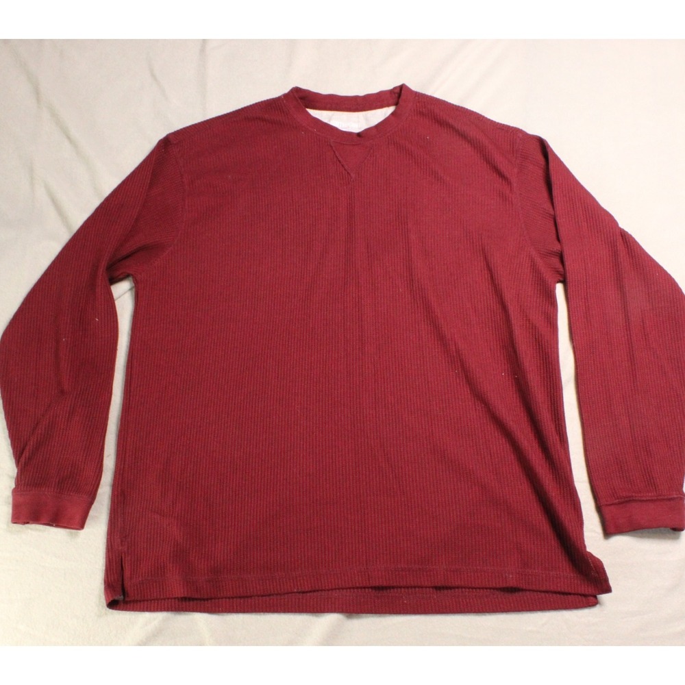Northpoint Thermal Shirt Mens XL Burgundy Excellent Waffle Knit Long Sleeve